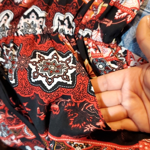 Liberty Love Black and Red Jumpsuit Romper Adjustable Straps - Picture 6 of 12